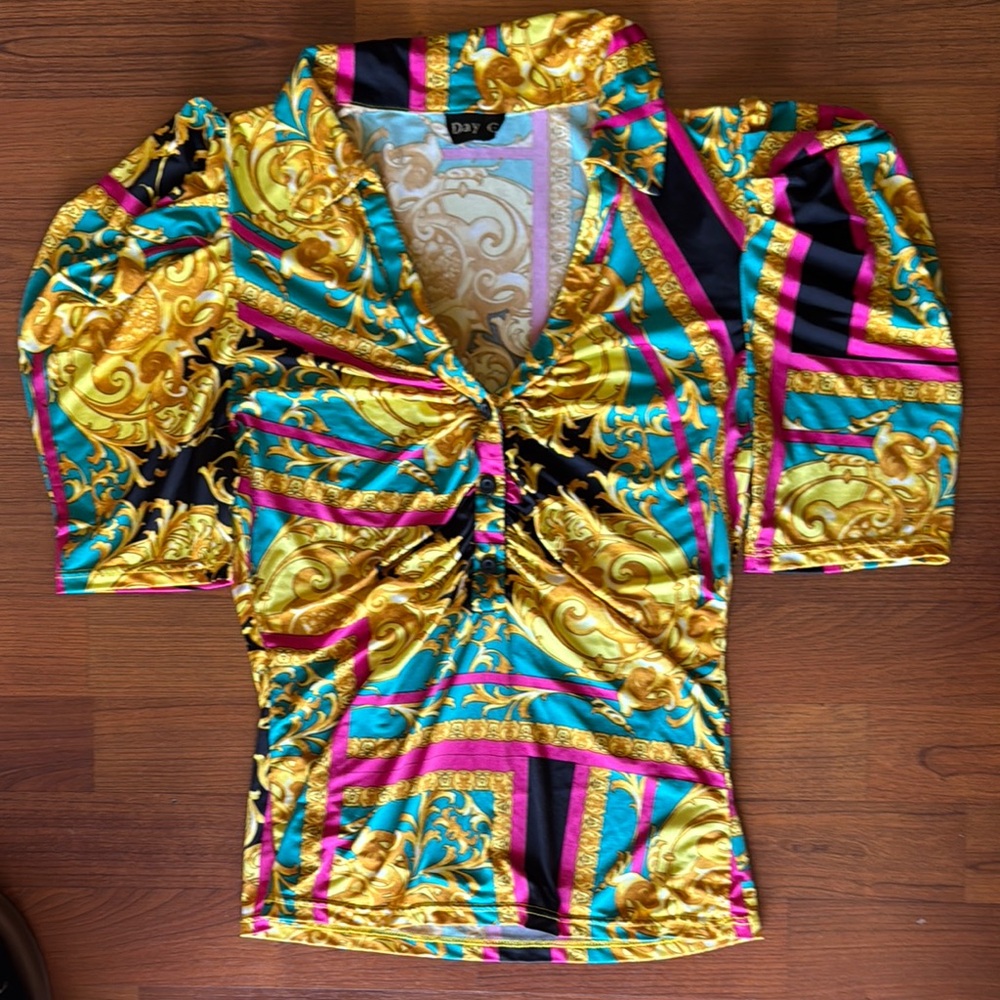 Vibrant Multicolor Ruched Top